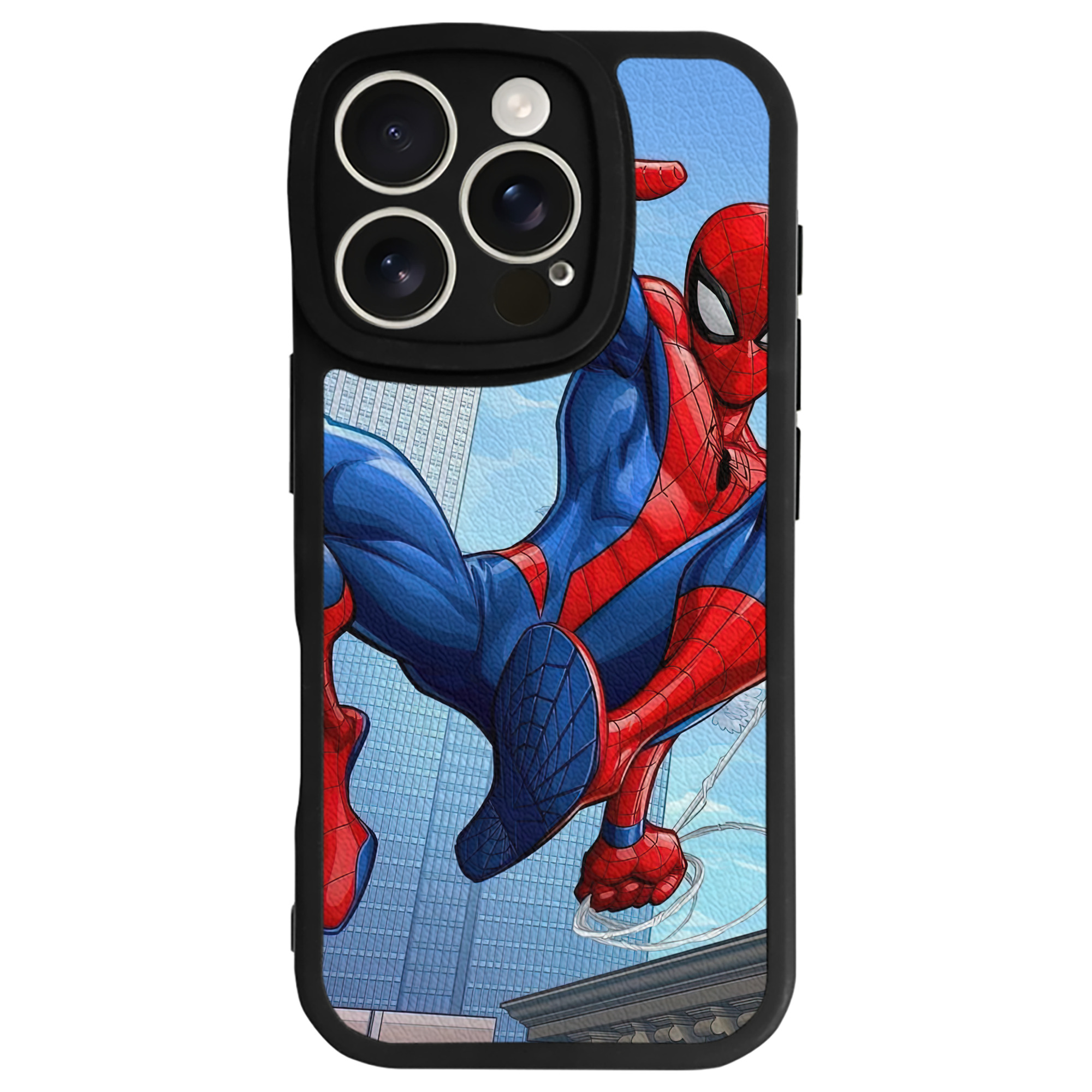 Spider Man スパイダーマン 【iPhone 16シリーズ対応】シリコンスマホケース（レザー調） 材質：シリコン